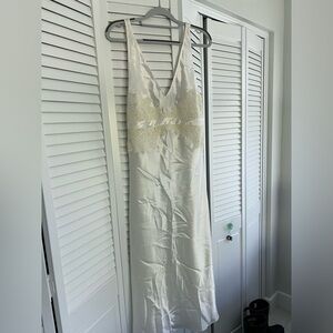 New with tags Elegant BRIDAL White Satin night Gown